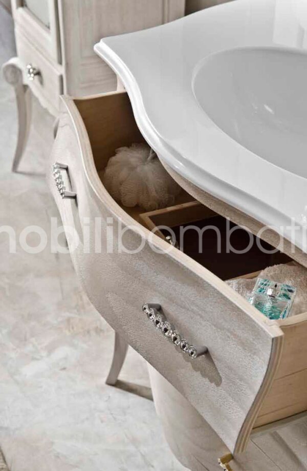 Baroque style vanity unit in brushed wood - Image 2