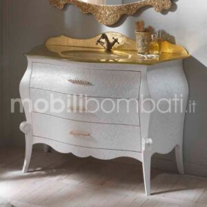 Carved baroque style vanity unit with Swarowski knobs