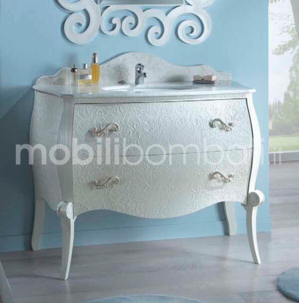 Baroque style vanity unit with bas-relief foliage