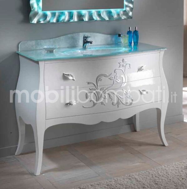 Baroque style vanity unit in carved wood