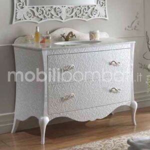 Baroque style vanity unit with bas-relief foliage