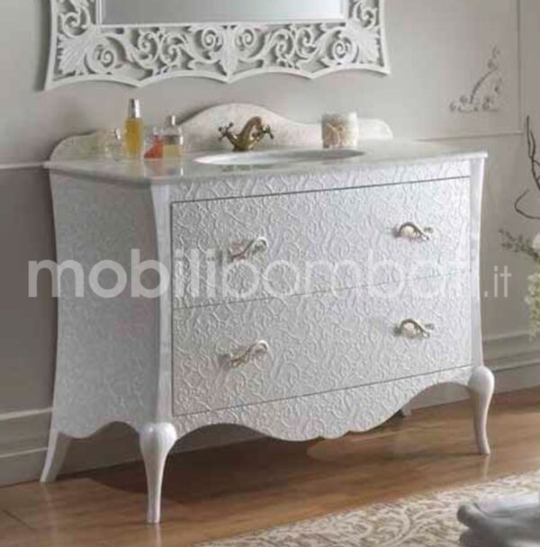 Baroque style vanity unit with bas-relief foliage