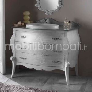 Polished baroque style vanity unit with bas-relief Calla