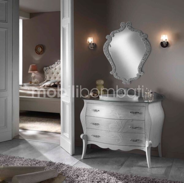 Polished baroque style vanity unit with bas-relief Calla - Image 2