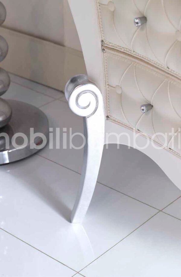 Baroque style vanity unit in tufted eco-leather - Image 4