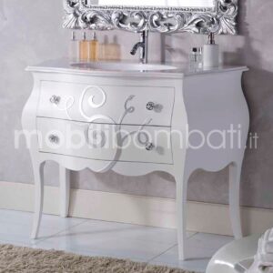 Baroque style vanity unit with curled relief