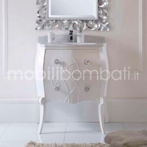 Baroque style vanity unit with relief, 80cm wide