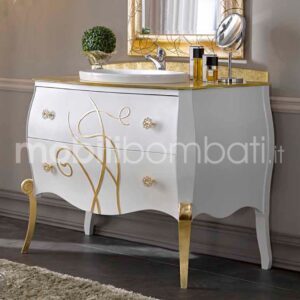 Baroque style vanity unit with reliefs