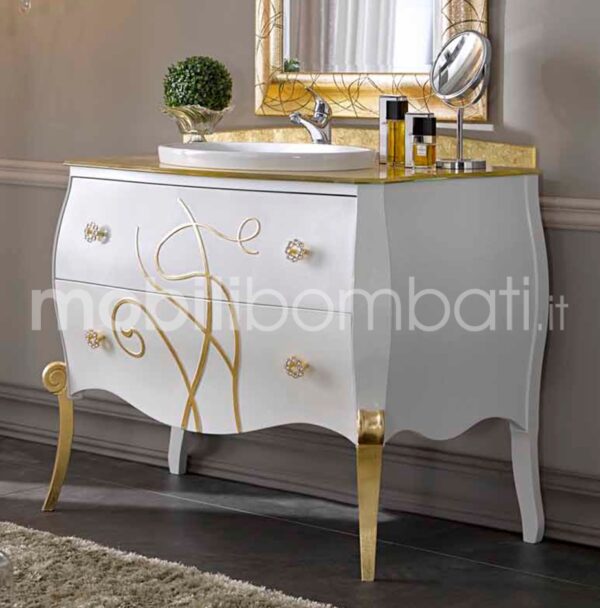 Baroque style vanity unit with reliefs