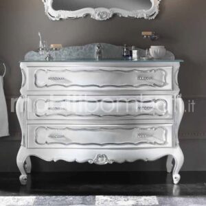 Baroque style vanity unit with reliefs and Swarowski