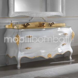 Baroque style vanity unit with double washbasin