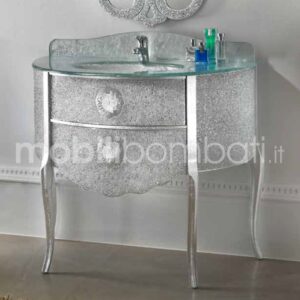 Halfmoon baroque style vanity unit in molten crystal