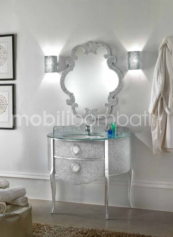 Halfmoon baroque style vanity unit in molten crystal - Image 4