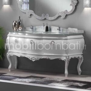 Baroque style vanity unit with double washbasin and 3 drawers