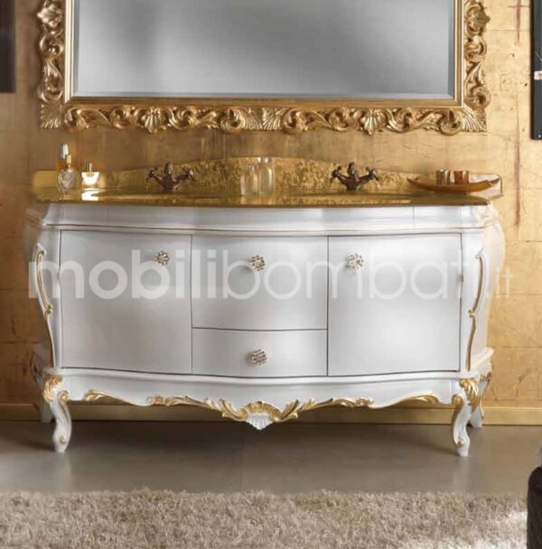 Baroque style vanity unit finished with gold 24k