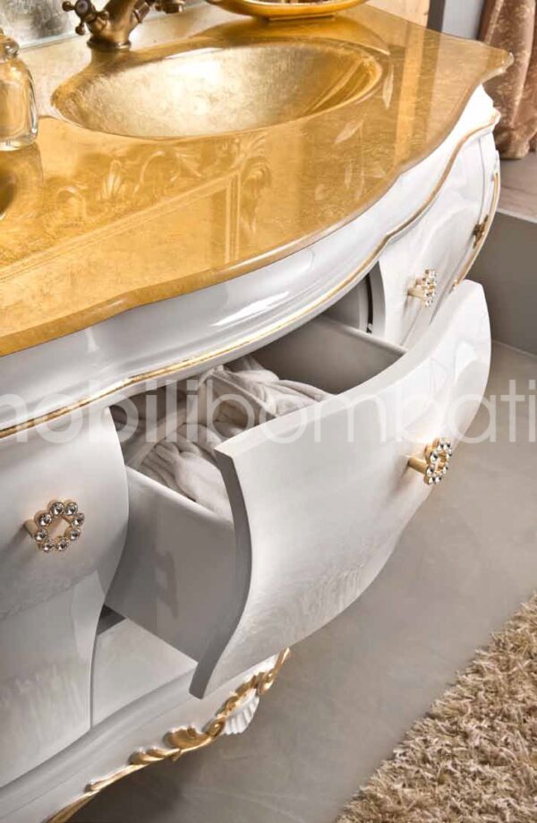 Baroque style vanity unit finished with gold 24k - Image 2