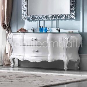 Baroque style vanity unit finished with silver leaf