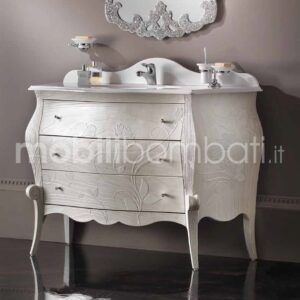 Baroque style vanity unit with bas-relief