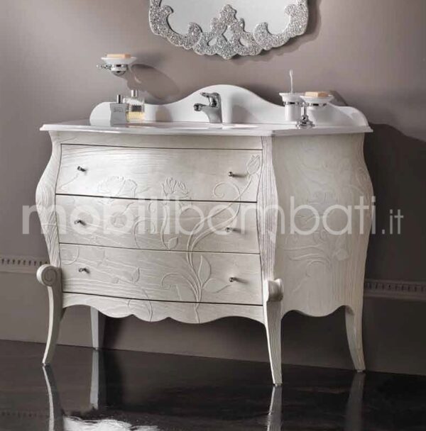 Baroque style vanity unit with bas-relief
