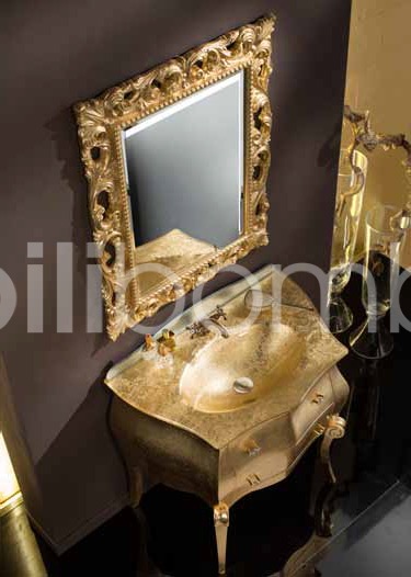 Baroque style vanity unit finished with gold leaf