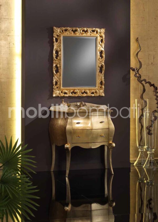 Baroque style vanity unit finished with gold leaf