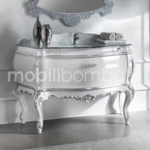 Baroque style vanity unit finished with silver leaf