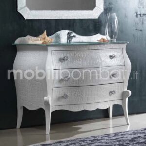 Baroque style vanity unit with crocodile bas-reliefs