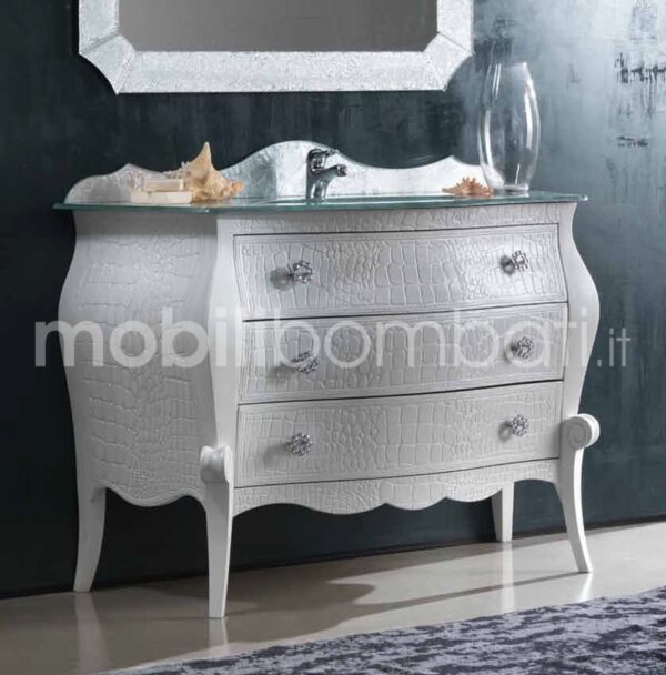 Baroque style vanity unit with crocodile bas-reliefs