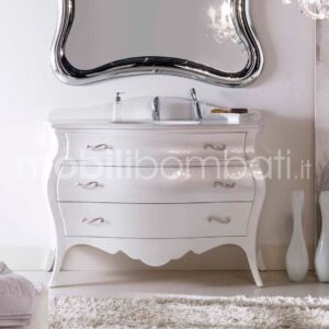 Pearly lacquered baroque style vanity unit