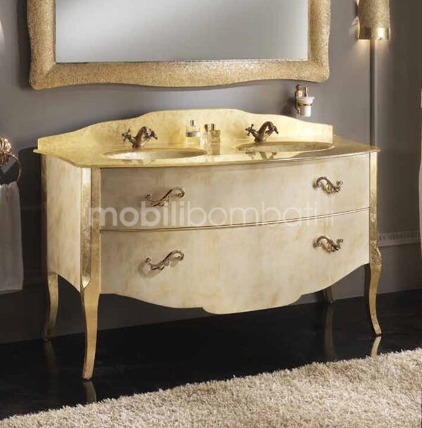 Baroque style vanity unit finished with gold leaf