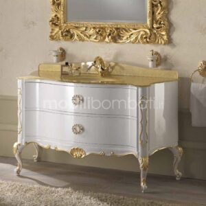 Solid wood baroque style vanity unit
