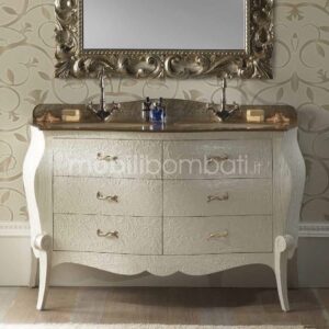 Baroque style vanity unit with bas-relief