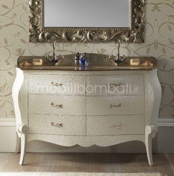 Baroque style vanity unit with bas-relief