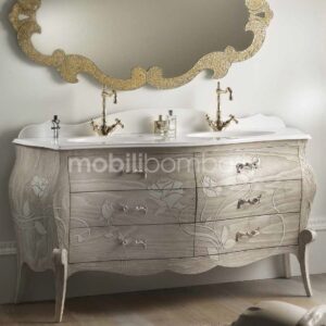 Baroque style vanity unit with bas-relief