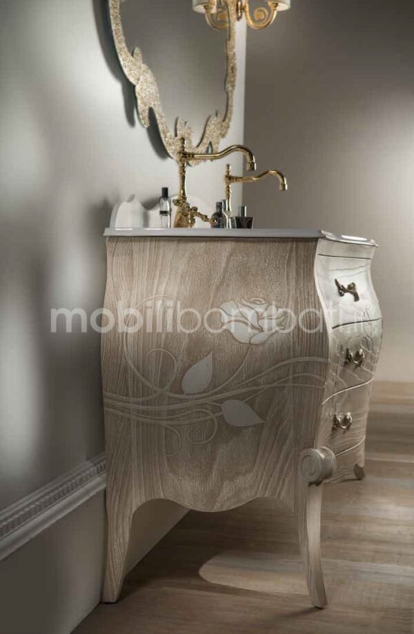 Baroque style vanity unit with bas-relief - Image 2