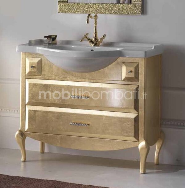 Bathroom furniture in gold leaf