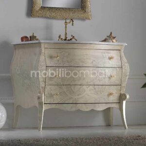 Baroque style vanity unit with bas-reliefs
