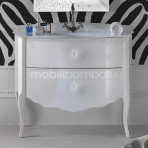 Baroque style vanity unit with molten crystal and crystal chips