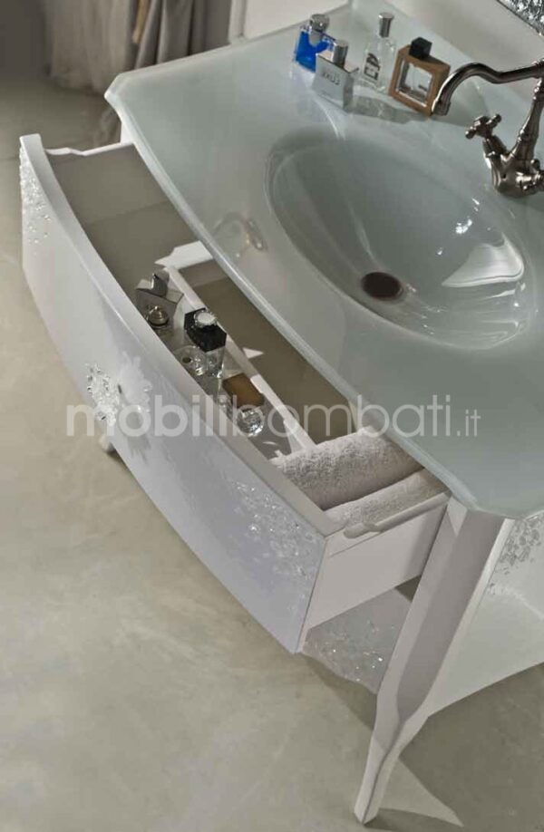 Baroque style vanity unit with molten crystal and crystal chips - Image 2