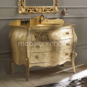 Baroque style vanity unit with bas-relief