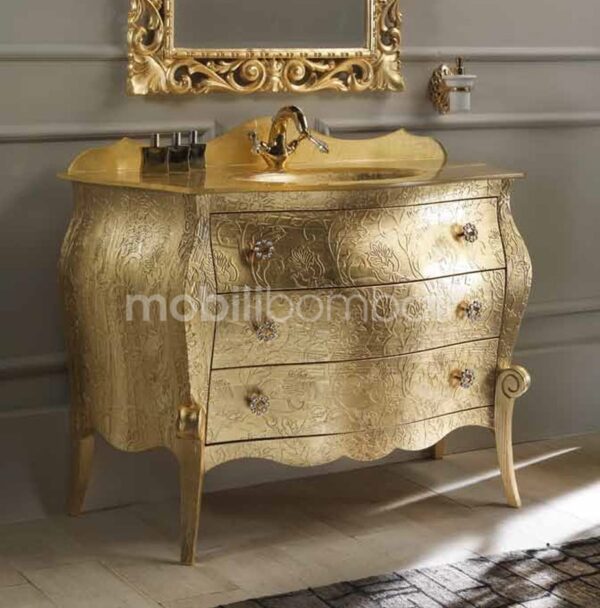 Baroque style vanity unit with bas-relief