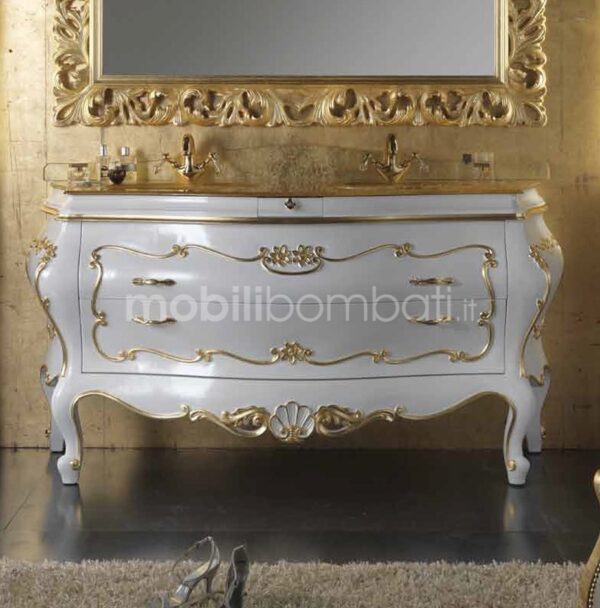 Baroque style vanity unit with carvings
