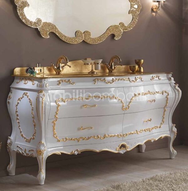 Baroque style bathroom furniture with friezes