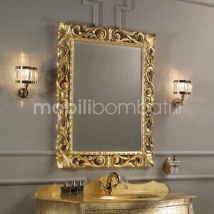 Specchio Barocco Foglia Oro