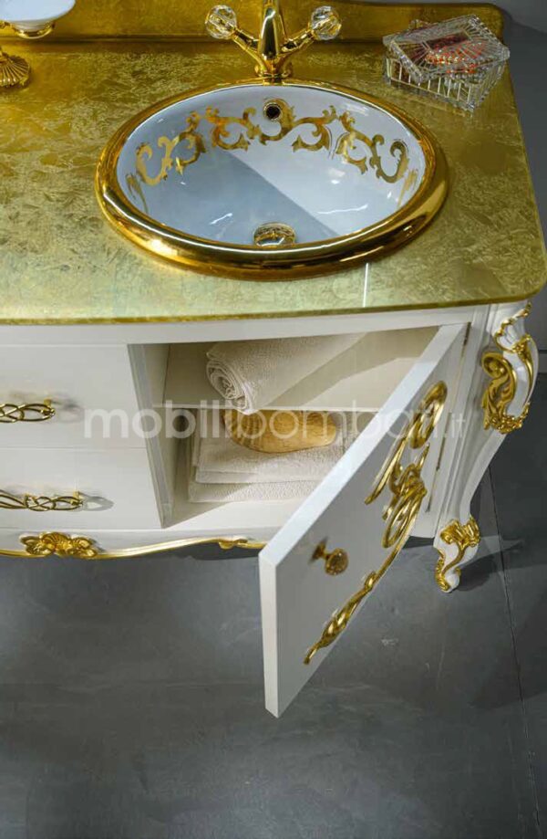Baroque style vanity unit with ceramic washbasins - Image 3