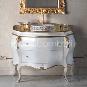 White hand-carved bathroom furniture