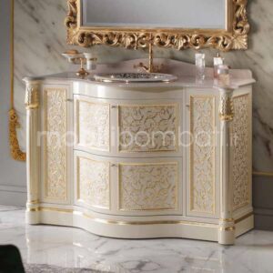 Baroque style vanity unit decorated with gold