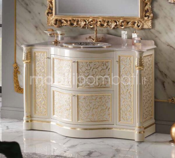 Baroque style vanity unit decorated with gold