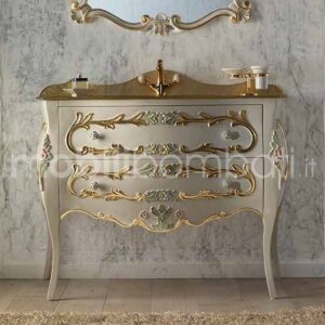 Baroque style vanity unit carved from solid wood