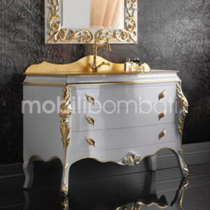 Baroque Style Vanity Unit with Leaf Shaped Handles
